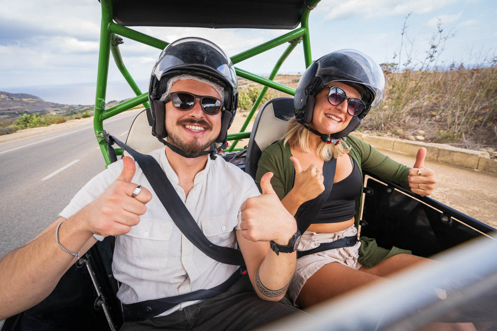 Enjoying a buggy tour in Gozo