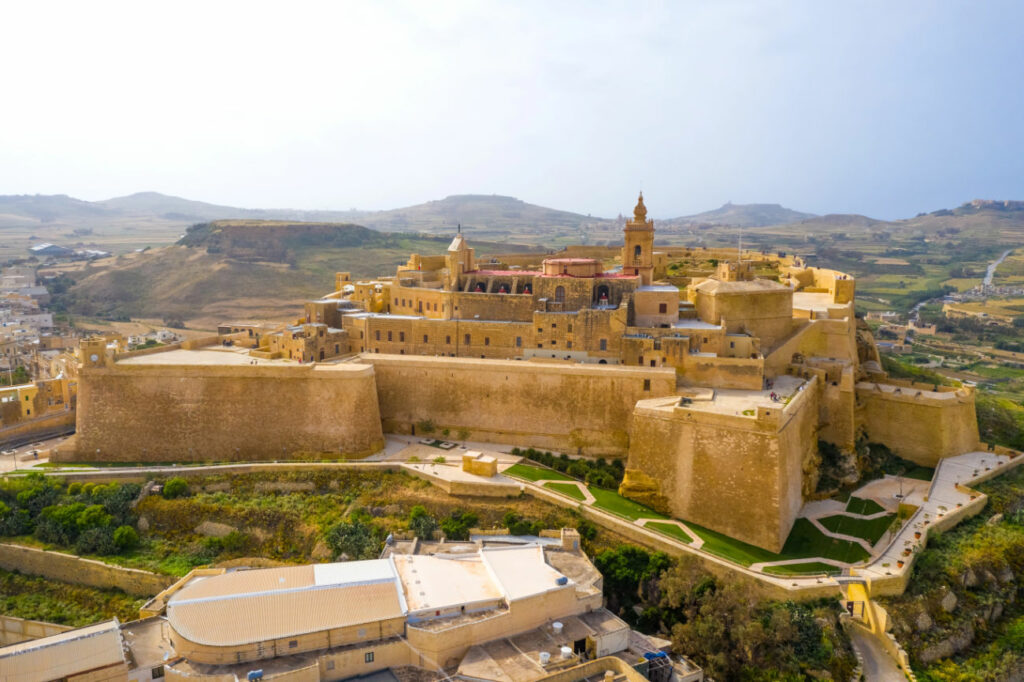A bird's eye view of the Citadel in Gozo.