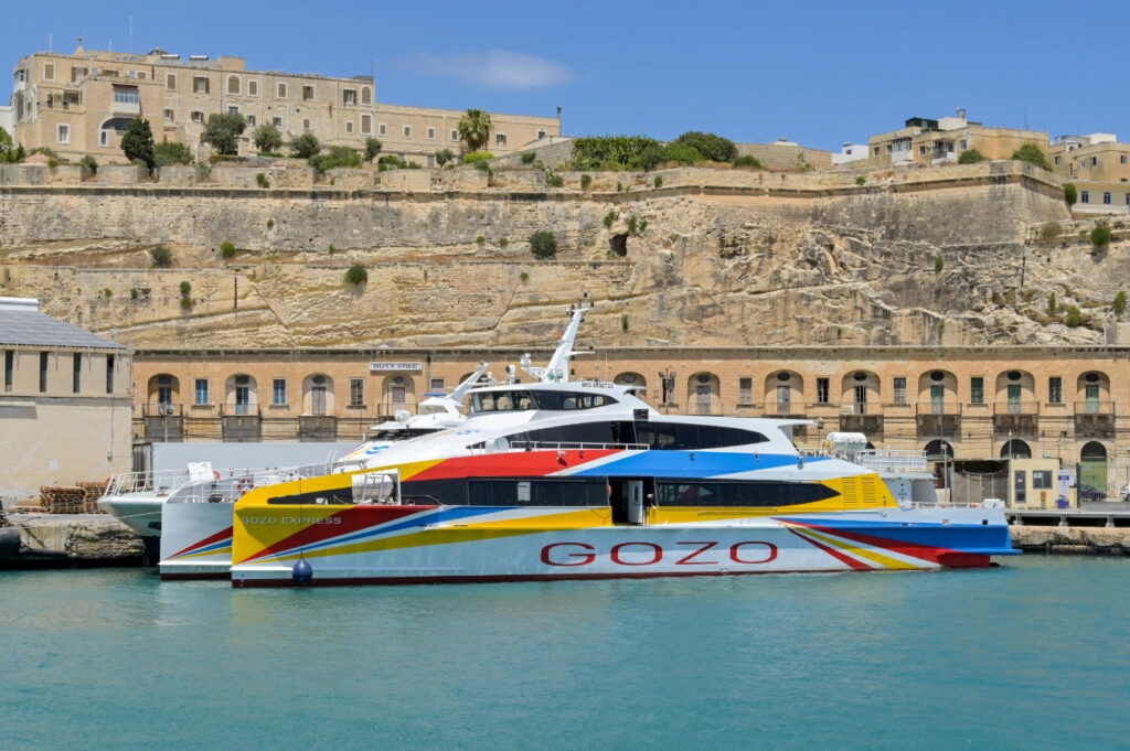 The Gozo fast ferry, seen here at Valletta.