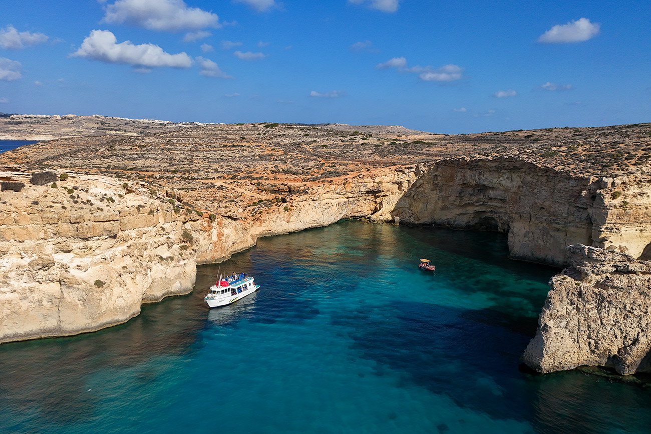 Taking in the stunning views at Comino, Malta on our Blue Lagoon boat trip.